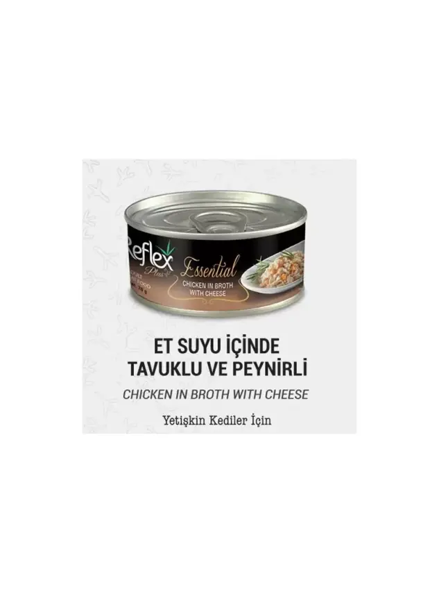Reflex Plus+ Essential Et Suyu İçinde Tavuklu & Peynirli Yetişkin Kedi Maması 70Gr - 1