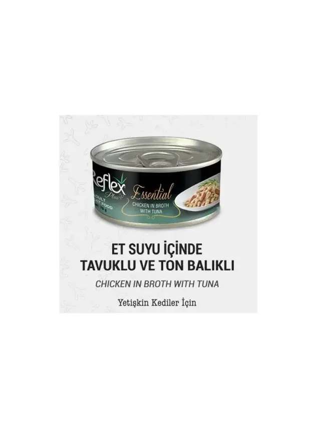 Reflex Plus+ Essential Et Suyu İçinde Tavuklu & Ton Balıklı Yetişkin Kedi Maması 70Gr - 1