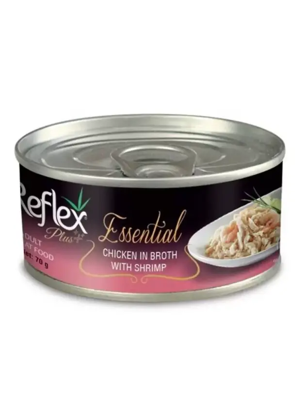 Reflex Plus+ Essential Et Suyu İçinde Tavuklu Ve Karidesli Yetişkin Kedi Maması 70Gr - 1