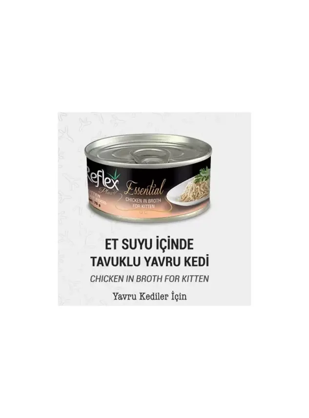 Reflex Plus+ Essential Et Suyu İçinde Tavuklu Yavru Kedi Maması 70Gr - 1