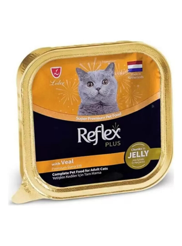 Reflex Plus Jöle İçinde Et Parçacıklı Dana Etli Yetişkin Kedi Maması 85 G - Reflex