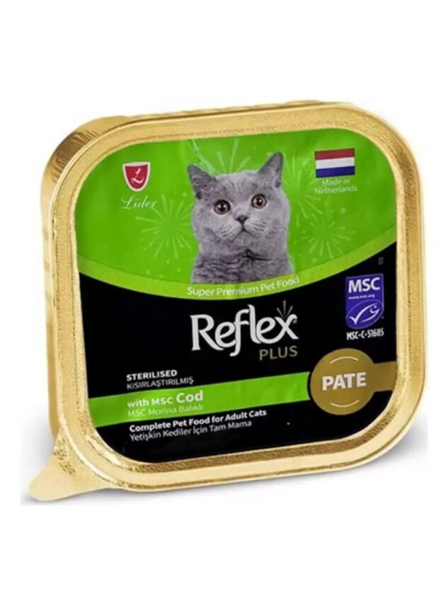 Reflex Plus Pate Msc Morina Balıklı Kısırlaştırılmış Yetişkin Kedi Maması 85 G - Reflex