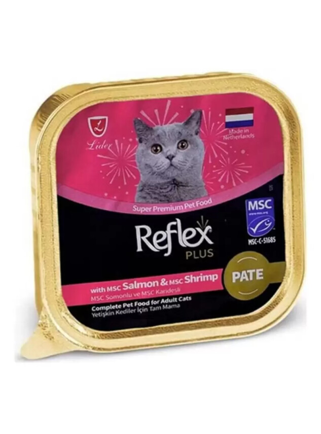 Reflex Plus Pate Msc Somonlu Ve Msc Karidesli Yetişkin Kedi Maması 85 G - Reflex