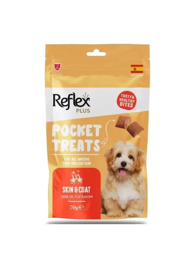 Reflex Plus Pocket Treats Deri ve Tüy Sağlığı İçin Köpek Ödül Maması 70 Gr - 1