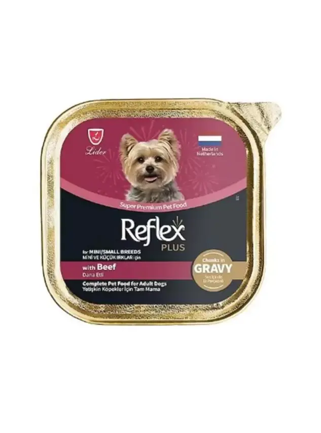 Reflex Plus Sos İçinde Et Parçacıklı Dana Etli Mini Ve Küçük Irklar İçin Yetişkin Köpek Maması 85 G - 1