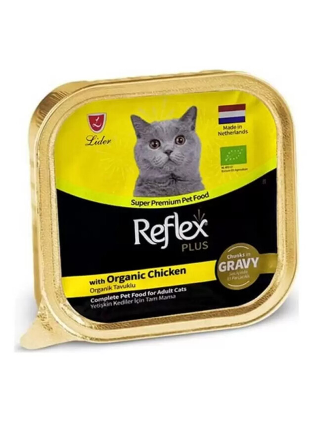 Reflex Plus Sos İçinde Et Parçacıklı Organik Tavuklu Yetişkin Kedi Maması 85 G - Reflex