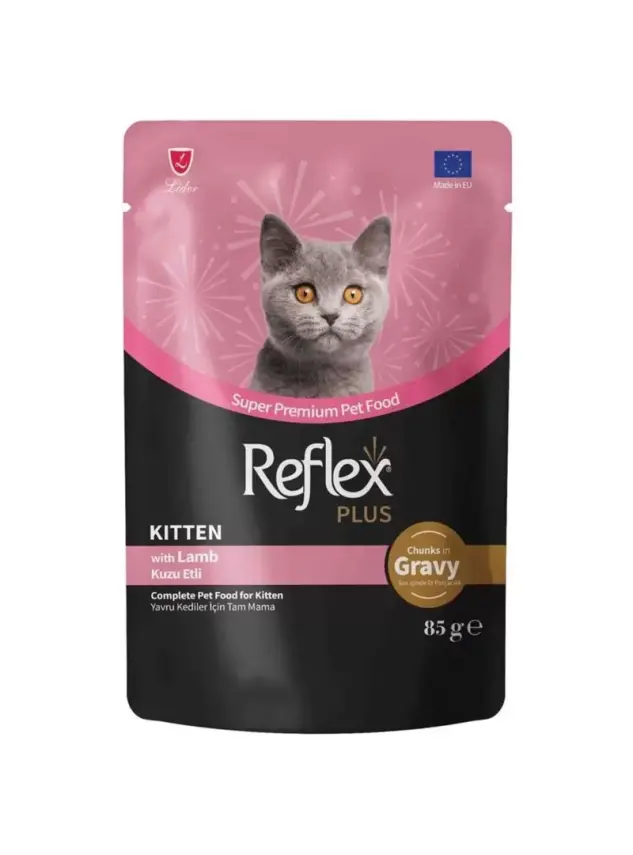Reflex Plus Sos İçinde Et Parçacıklı Kuzu Etli Yavru Kedi Maması 85 G - 1