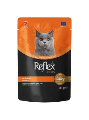 Reflex Plus Sos İçinde Et Parçacıklı Kuzu Etli Yetişkin Kedi Maması 85 G - Reflex