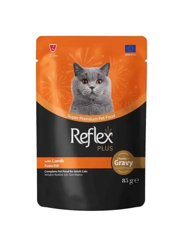 Reflex Plus Sos İçinde Et Parçacıklı Kuzu Etli Yetişkin Kedi Maması 85 G - 1