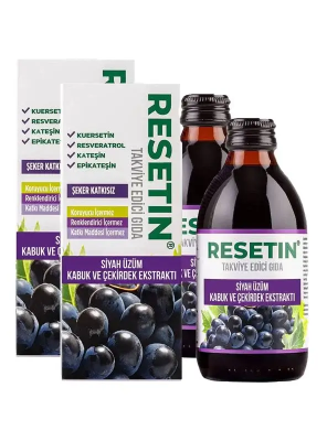 Resetin Siyah Üzüm Kabuk ve Çekirdek Ekstraktı 250 ml x 2 Adet - Enoant