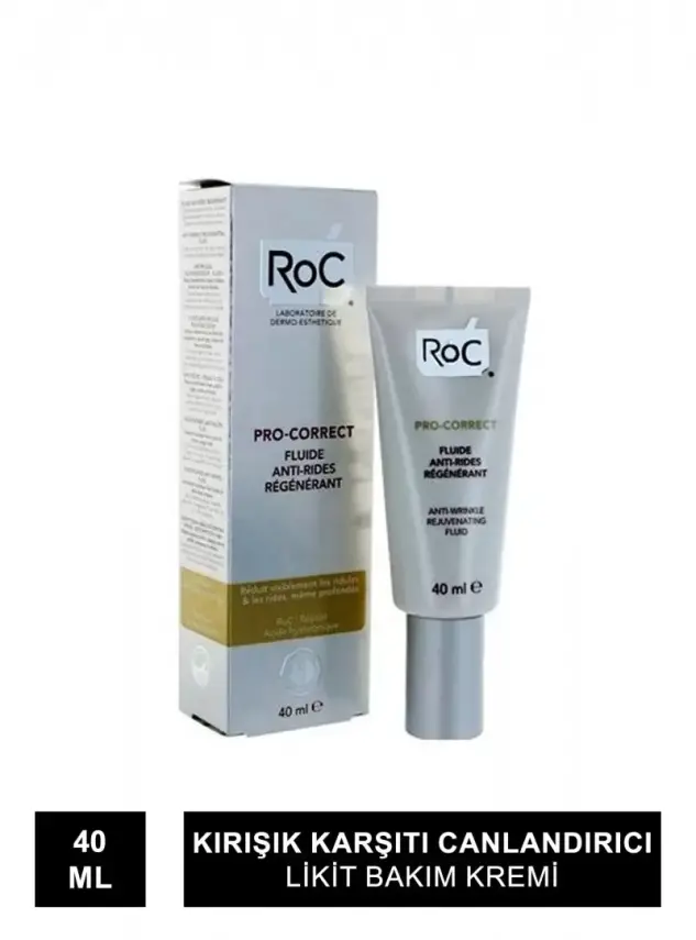 Roc Pro-Correct Anti-Wrinkle Fluid - Kırışık Karşıtı Canlandırıcı Likit Bakım Kremi 40 ml - 1