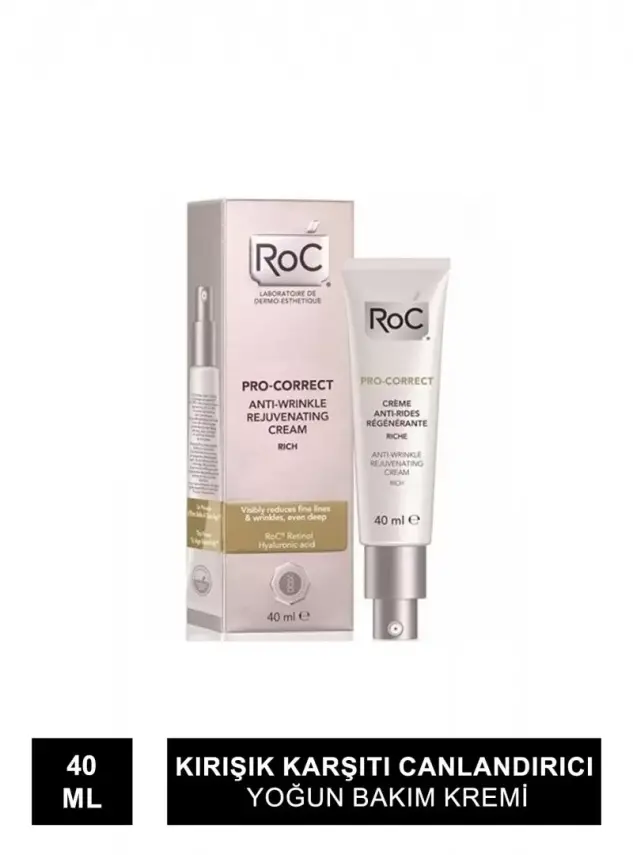 Roc Pro-Correct Anti-Wrinkle Rich Cream - Kırışık Karşıtı Canlandırıcı Yoğun Bakım Kremi 40 ml - 1