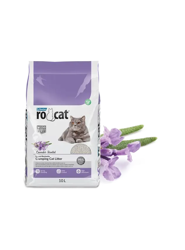 Rocat Lavanta Kokulu Topaklanan İnce Taneli Bentonit Kedi Kumu 10 L - 1