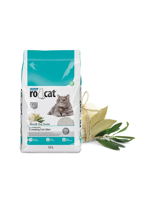 Rocat Marsilya Sabunu Kokulu Topaklanan İnce Taneli Bentonit Kedi Kumu 10 L - 1