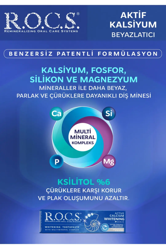 Rocs Aktif Kalsiyum Beyazlatıcı Diş Macunu 75 ml - 4