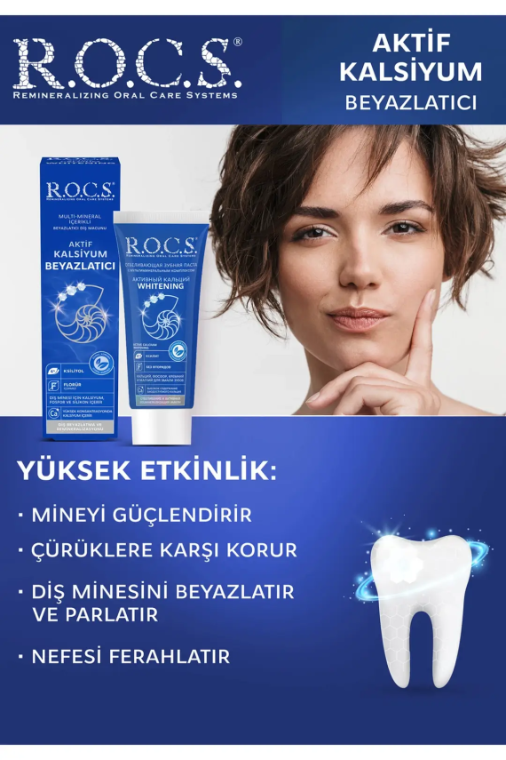 Rocs Aktif Kalsiyum Beyazlatıcı Diş Macunu 75 ml - 5