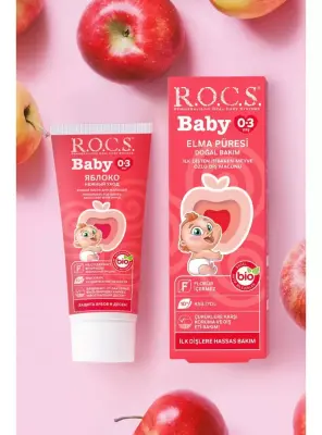 Rocs Baby Elma Püresi Tadında 0-3 Yaş Diş Macunu 45 gr - 2