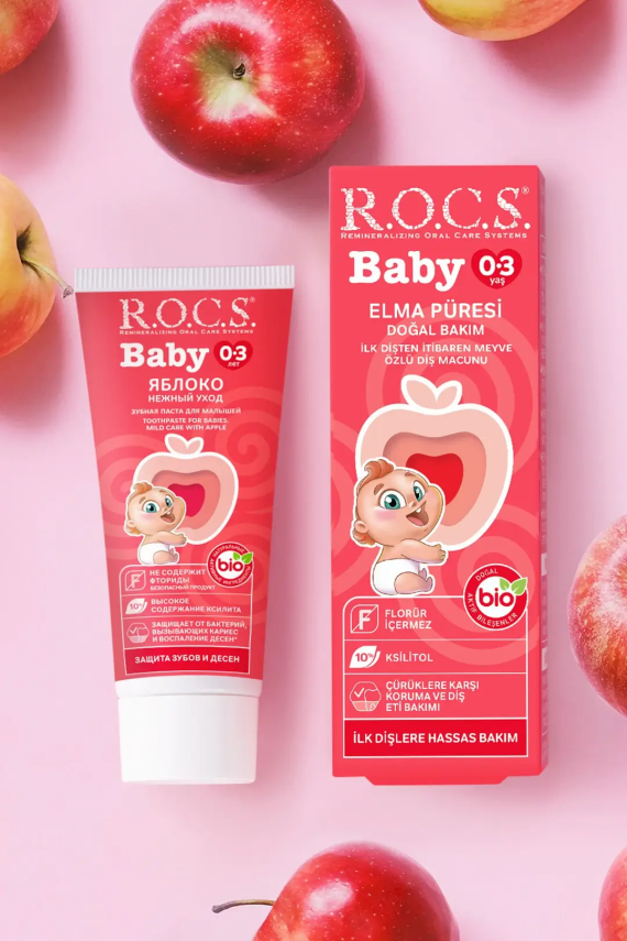 Rocs Baby Elma Püresi Tadında 0-3 Yaş Diş Macunu 45 gr - 3