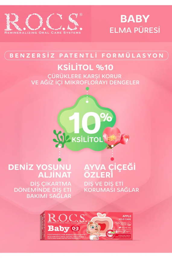 Rocs Baby Elma Püresi Tadında 0-3 Yaş Diş Macunu 45 gr - 5