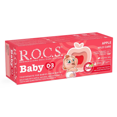 Rocs Baby Elma Püresi Tadında 0-3 Yaş Diş Macunu 45 gr - 1