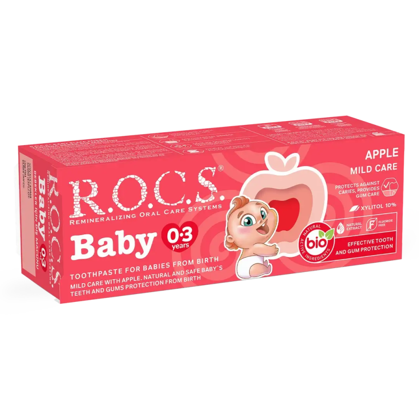 Rocs Baby Elma Püresi Tadında 0-3 Yaş Diş Macunu 45 gr - 1