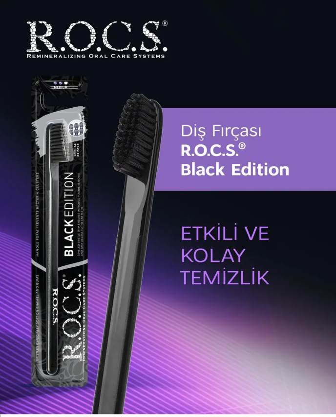 ROCS Black Edition Diş Fırçası Medium - 3