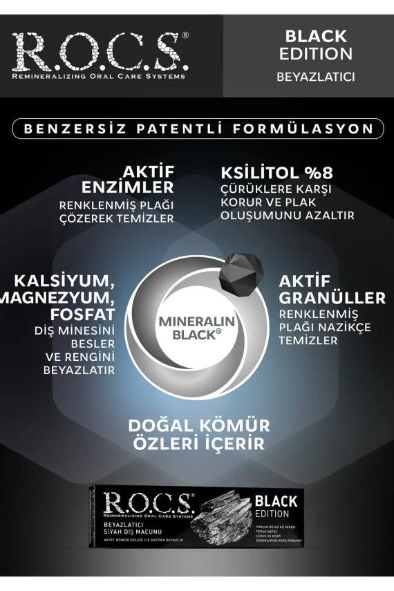 Rocs Black Edition Diş Macunu 60 ml - 4