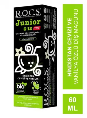 Rocs Junior 6-12 Hindistan Cevizi ve Vanilya Özlü Diş Macunu 60 ml - ROCS
