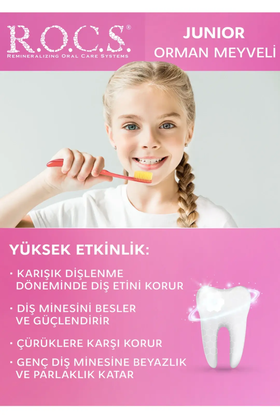ROCS Junior 6-12 Yaş Diş Macunu - Orman Meyveleri Tadında 60 ml - 4
