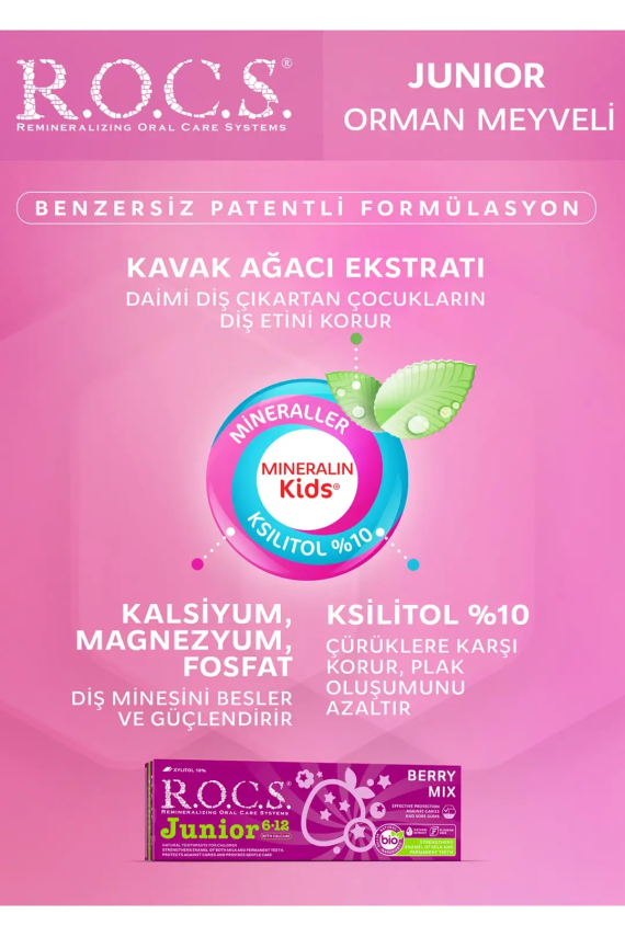 ROCS Junior 6-12 Yaş Diş Macunu - Orman Meyveleri Tadında 60 ml - 5