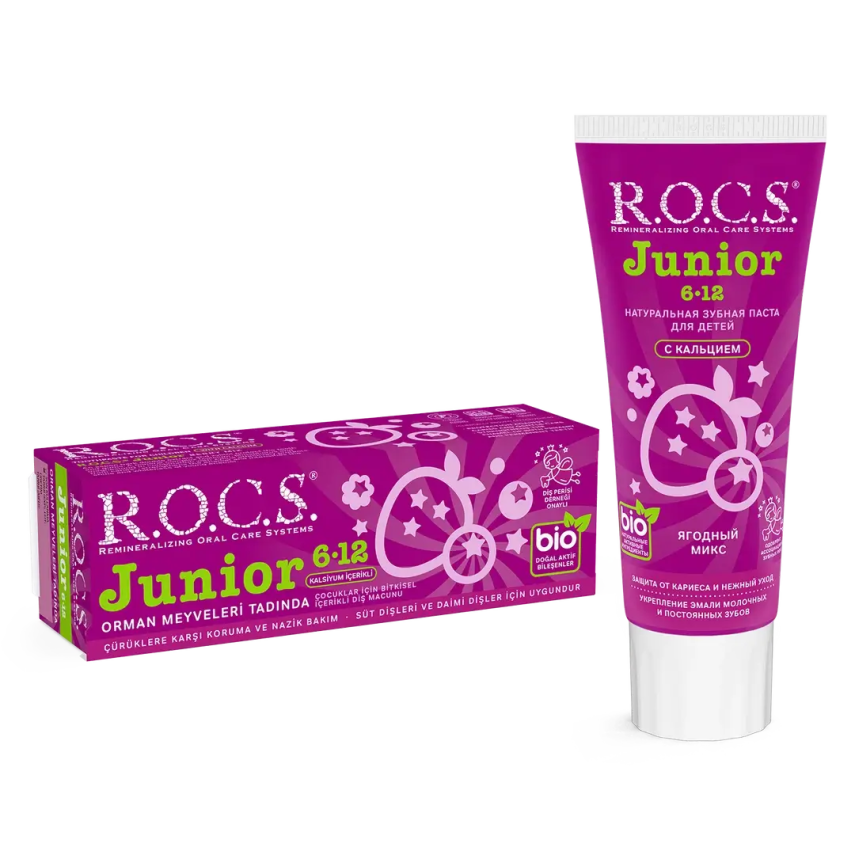 ROCS Junior 6-12 Yaş Diş Macunu - Orman Meyveleri Tadında 60 ml - 1