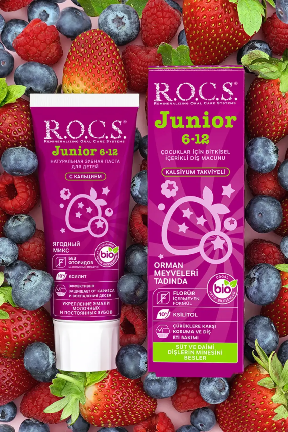 ROCS Junior 6-12 Yaş Diş Macunu - Orman Meyveleri Tadında 60 ml - 3