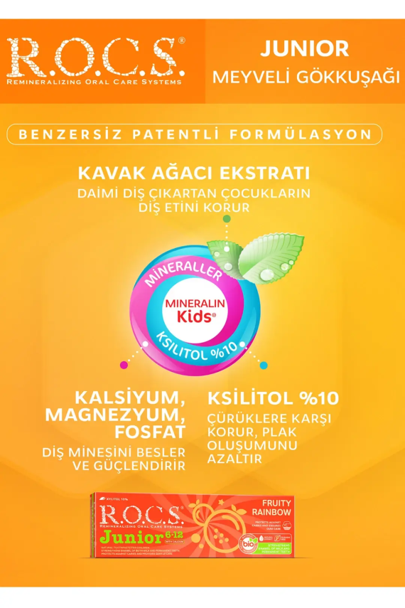 Rocs Junior 6-12 Yaş Meyveli Gökkuşağı Diş Macunu 60 ml - 5