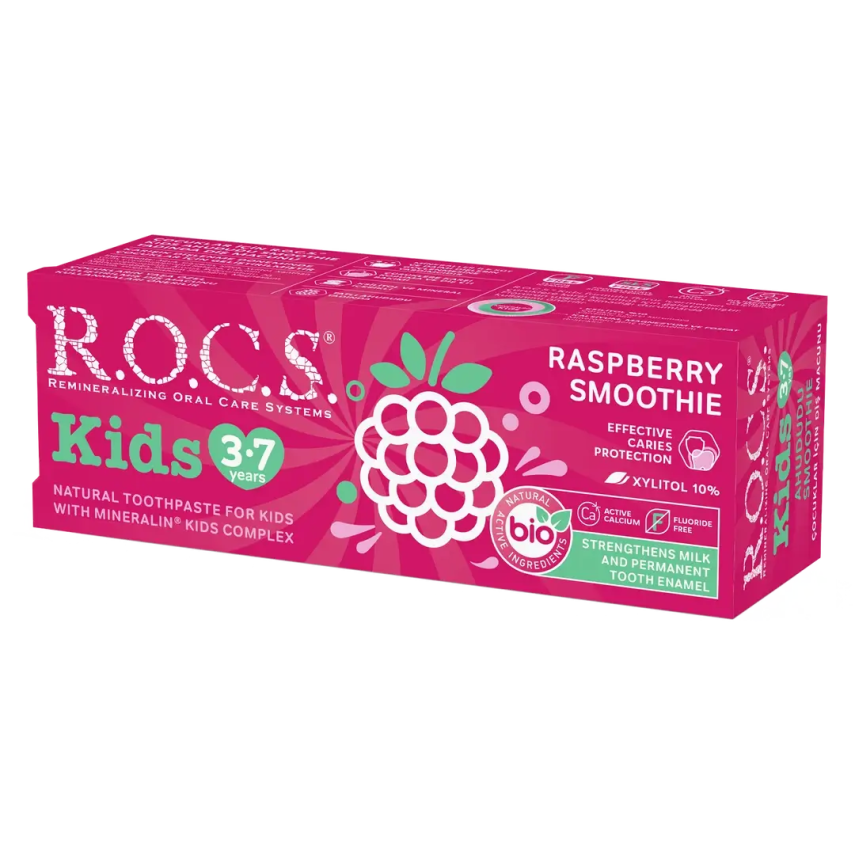ROCS Kids Ahududu 3-7 Yaş Florürsüz Diş Macunu 35 ml - 2