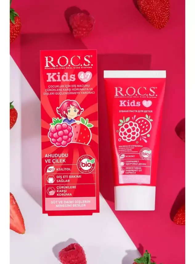 ROCS Kids Ahududu Ve Çilek 4-7 Yaş Diş Macunu 35 ml - 2