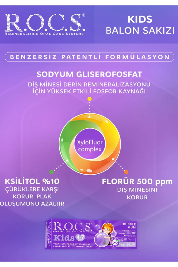 ROCS Kids Balon Sakızlı 4-7 Yaş Diş Macunu 35 ml - 4