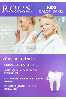 ROCS Kids Balon Sakızlı 4-7 Yaş Diş Macunu 35 ml - 5