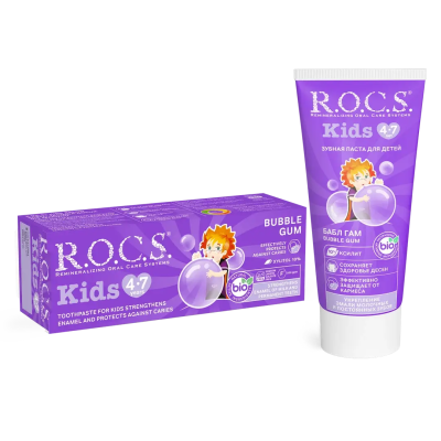 ROCS Kids Balon Sakızlı 4-7 Yaş Diş Macunu 35 ml - 1