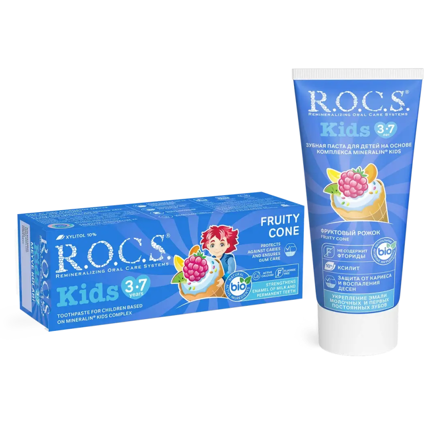 ROCS Kids Meyve Külahı 3-7 Yaş Diş Macunu - 1