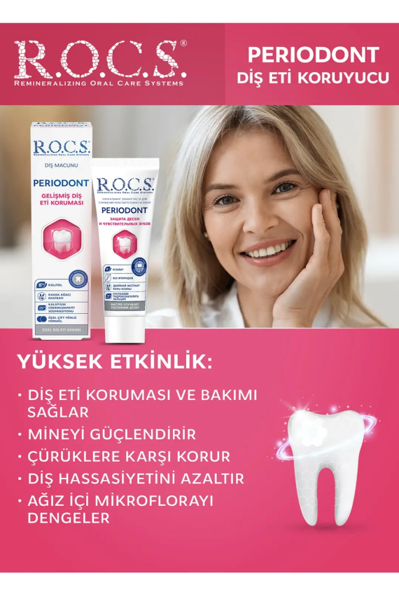 Rocs Periodont Diş Eti Koruması ve Bakımı Diş Macunu 75 ml - 4