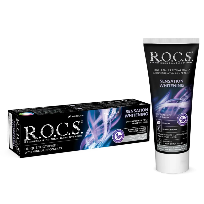ROCS Sensation Whitening Beyazlatıcı Parlatıcı Diş Macunu 60ml - 1
