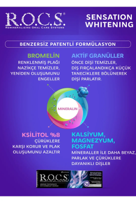 ROCS Sensation Whitening Beyazlatıcı Parlatıcı Diş Macunu 60ml - 4