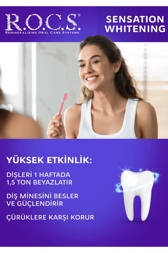 ROCS Sensation Whitening Beyazlatıcı Parlatıcı Diş Macunu 60ml - 5