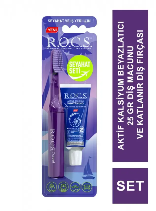 Rocs Travel Kit - Seyahat Seti - Diş Macunu + Fırça - 1
