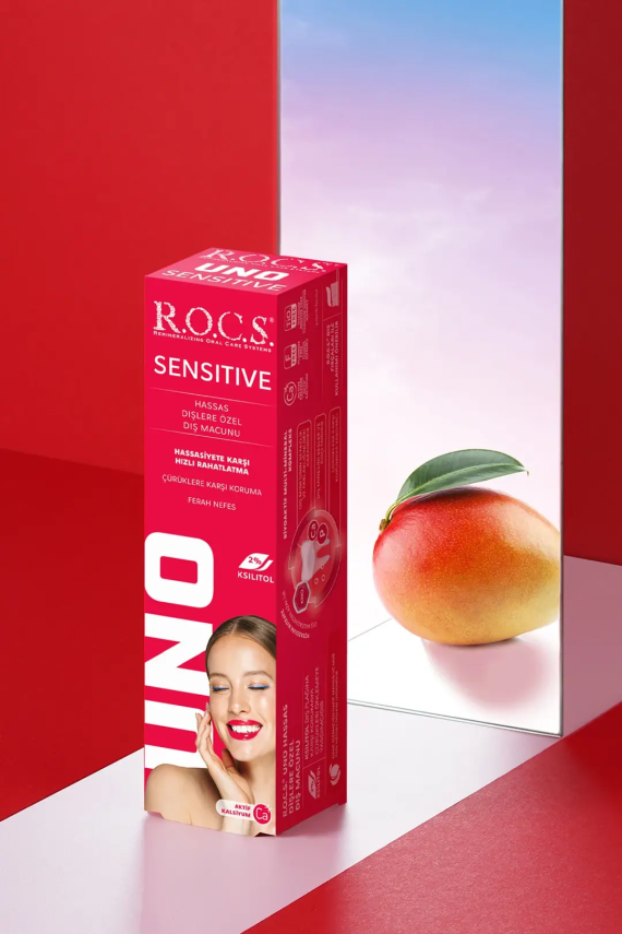 Rocs Uno Sensitive - Hassasiyet - Diş Macunu 60 ml - 3