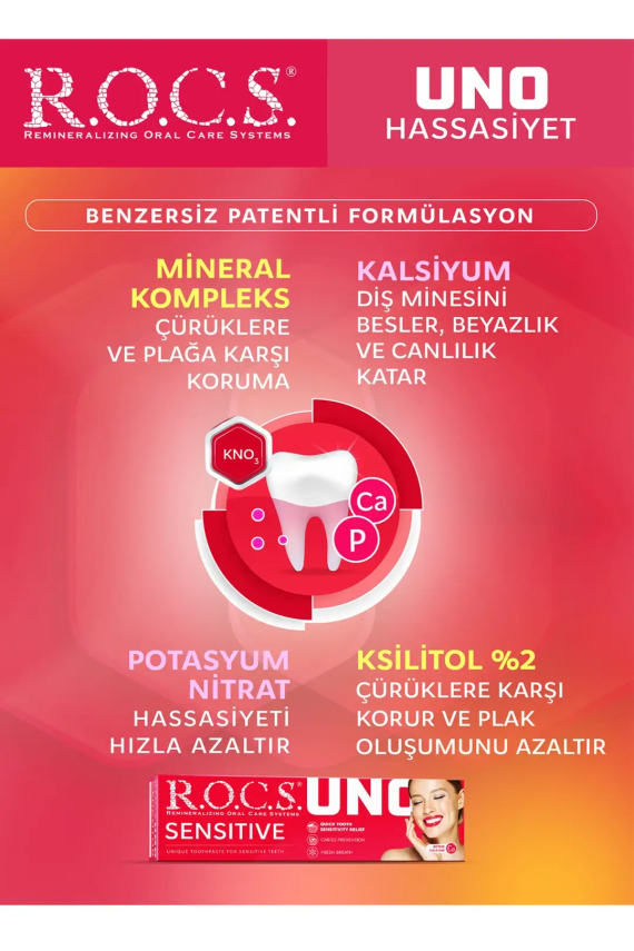 Rocs Uno Sensitive - Hassasiyet - Diş Macunu 60 ml - 4