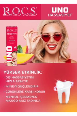 Rocs Uno Sensitive - Hassasiyet - Diş Macunu 60 ml - 5