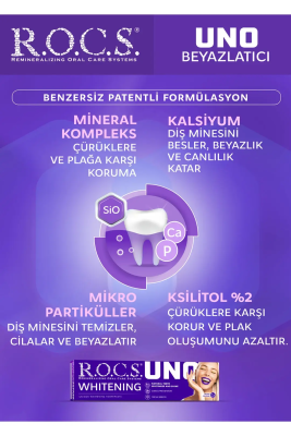 Rocs Uno Whitening - Beyazlatıcı - Diş Macunu 60 ml - 4