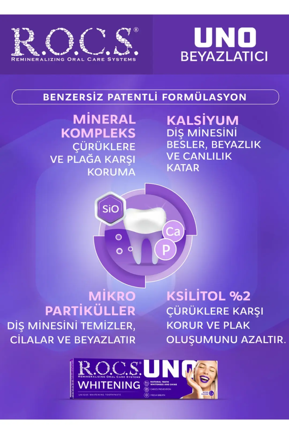 Rocs Uno Whitening - Beyazlatıcı - Diş Macunu 60 ml - 4