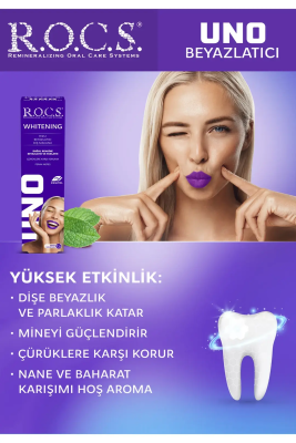 Rocs Uno Whitening - Beyazlatıcı - Diş Macunu 60 ml - 5